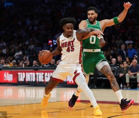 塔图姆25+18+11布朗43分 阿德巴约29+10绿军击败热火